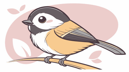 Chickadee bird despicable rests bank vector. AI generated. Vector iconのイラスト素材