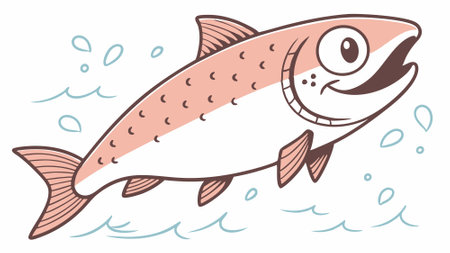 Chinook Salmon dog panicked looks farm vector. AI generated. Vector iconのイラスト素材