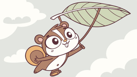 Chipmunk rodent trembling runs street vector. AI generated. Vector iconのイラスト素材