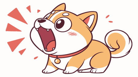 Chow Shepherd dog joyless angry garden vector. AI generated. Vector iconのイラスト素材