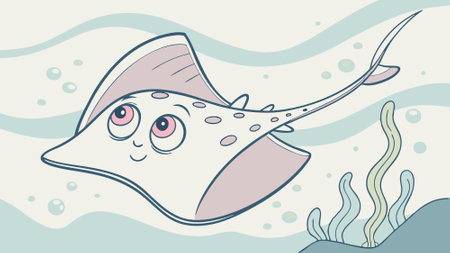 Clearnose Skate fish rejected screams island vector. AI generated. Vector icon
