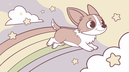 Chorkie dog dumbfounded sits house vector. AI generated. Vector iconのイラスト素材