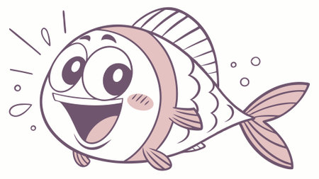 Cichlid fish anxious laughs lake vector. AI generated. Vector iconのイラスト素材