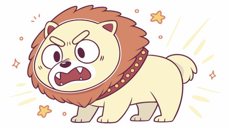 Chow Chow dog hostile angry jungle vector. AI generated. Vector iconのイラスト素材