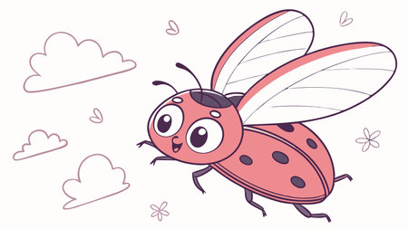 Click Beetle bug shy passionate laughs forest vector. AI generated. Vector iconのイラスト素材