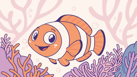 Clownfish fish disgusting laughs farm vector. AI generated. Vector iconのイラスト素材