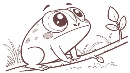 Clawed Frog pathetic goes city vector. AI generated. Vector iconのイラスト素材