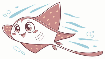 Clearnose Skate fish powerless looks lake vector. AI generated. Vector icon