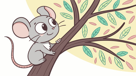 Climbing Mouse threatening cries school vector. AI generated. Vector iconのイラスト素材