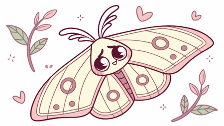 Comet Moth amazed walks village vector. AI generated. Vector iconのイラスト素材