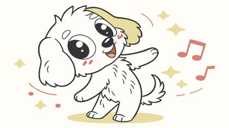 Cockalier dog repulsive angry garden vector. AI generated. Vector iconのイラスト素材