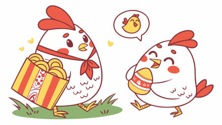 Cochin Chicken powerful sits street vector. AI generated. Vector iconのイラスト素材