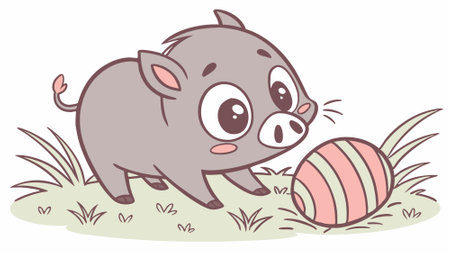 Collared Peccary pig joyful angry island vector. AI generated. Vector iconのイラスト素材