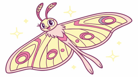 Comet Moth amiable angry room vector. AI generated. Vector iconのイラスト素材