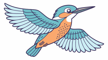 Common Kingfisher bird friendly cries house vector. AI generated. Vector iconのイラスト素材