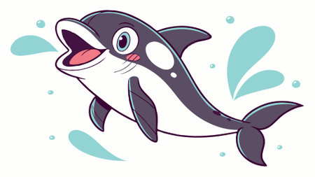 Commerson Dolphin confused cries office vector. AI generated. Vector iconのイラスト素材