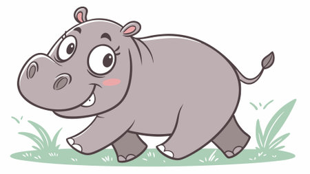 Common Hippopotamus disgraced laughs village vector. AI generated. Vector iconのイラスト素材