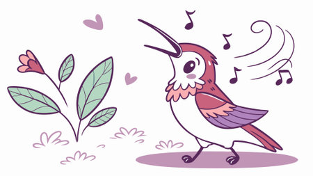 Costas Hummingbird bird soft rests garden vector. AI generated. Vector iconのイラスト素材