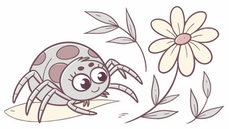 Crab Spider sullen laughs beach vector. AI generated. Vector iconのイラスト素材