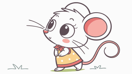 Cotton Rat mouse active goes ocean vector. AI generated. Vector iconのイラスト素材
