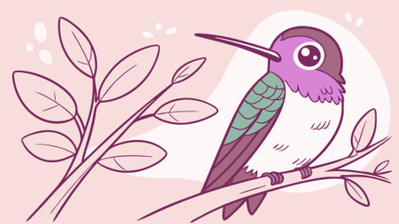 Costas Hummingbird bird scary cries street vector. AI generated. Vector iconのイラスト素材