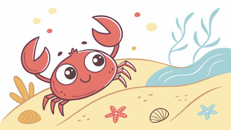 Crab powerful stands street vector. AI generated. Vector iconのイラスト素材