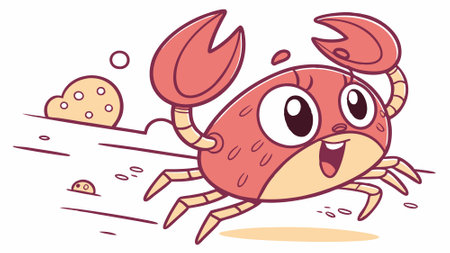 Crab oppressive runs village vector. AI generated. Vector iconのイラスト素材