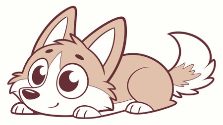 Coydog dog helpless sits farm vector. AI generated. Vector iconのイラスト素材