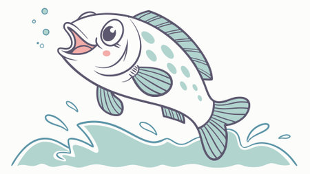 Crappie Fish useful cries village vector. AI generated. Vector iconのイラスト素材