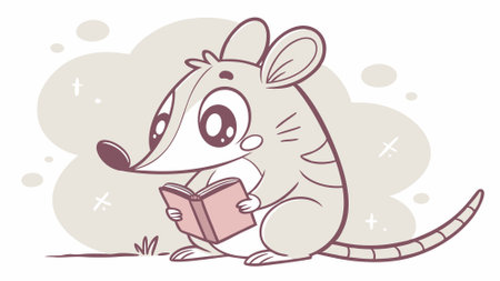 Cuban Solenodon rodent caring walks house vector. AI generated. Vector iconのイラスト素材