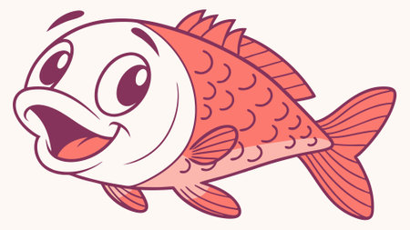 Cubera Snapper fish creative looks village vector. AI generated. Vector iconのイラスト素材
