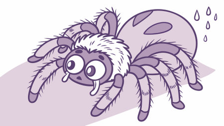 Curly Hair Tarantula lively walks lake vector. AI generated. Vector iconのイラスト素材