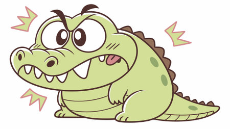 Crocodile ignored rests desert vector. AI generated. Vector iconのイラスト素材