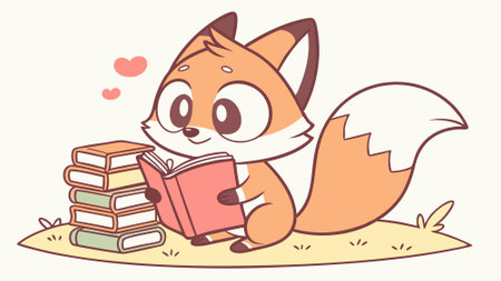 Cross Fox scary stands street vector. AI generated. Vector iconのイラスト素材