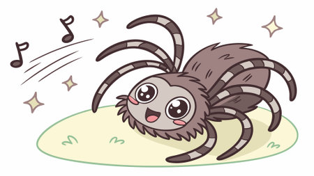 Curly Hair Tarantula lost angry ocean vector. AI generated. Vector iconのイラスト素材