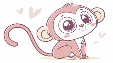 Cuscus monkey shocked lies ocean vector. AI generated. Vector icon