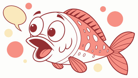 Cubera Snapper fish cheerful goes ocean vector. AI generated. Vector iconのイラスト素材