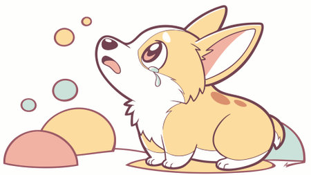 Corgidor dog amiable cries farm vector. AI generated. Vector iconのイラスト素材