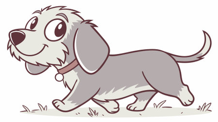 Dandie Dinmont Terrier dog insulted sits lake vector. AI generated. Vector iconのイラスト素材