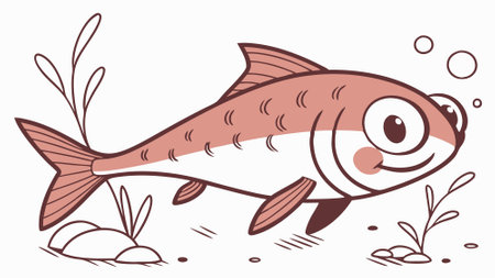 Danios fish repulsive laughs village vector. AI generated. Vector iconのイラスト素材