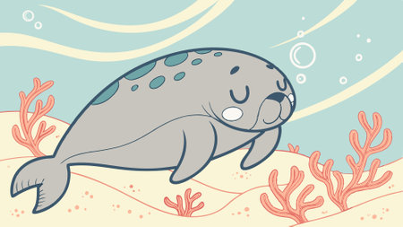 Desmostylus frisky angry jungle vector. AI generated. Vector iconのイラスト素材