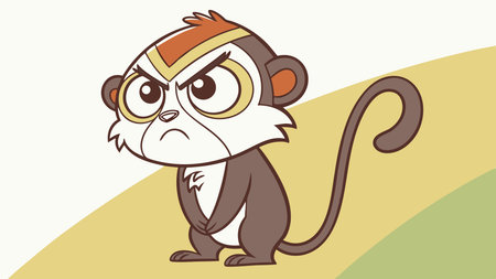 De Brazzas Monkey in love screams island vector. AI generated. Vector icon