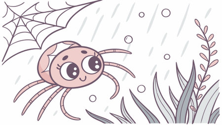 Diving Bell Spider kind goes city vector. AI generated. Vector iconのイラスト素材