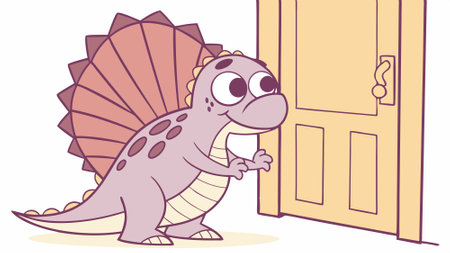 Dimetrodon dinosaur amiable screams room vector. AI generated. Vector iconのイラスト素材