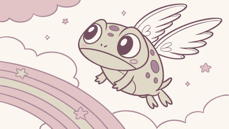 Desert Rain Frog anxious runs lake vector. AI generated. Vector iconのイラスト素材