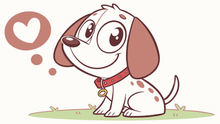 Dog Tick anxious laughs lake vector. AI generated. Vector iconのイラスト素材