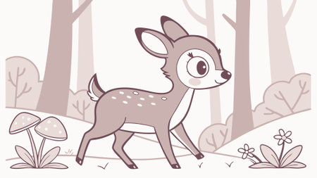 Deer sullen sits beach vector. AI generated. Vector iconのイラスト素材