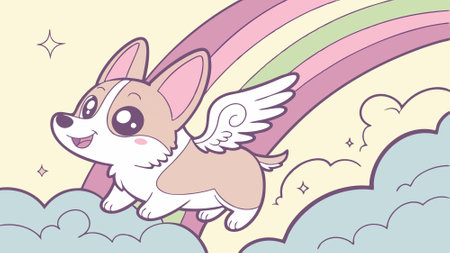 Dog useful laughs village vector. AI generated. Vector iconのイラスト素材