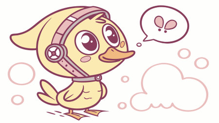 Diving Duck puzzled goes desert vector. AI generated. Vector iconのイラスト素材