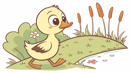 Diving Duck sad looks farm vector. AI generated. Vector iconのイラスト素材